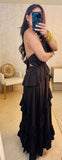 Chocolate Ruffle / Maxi Dress