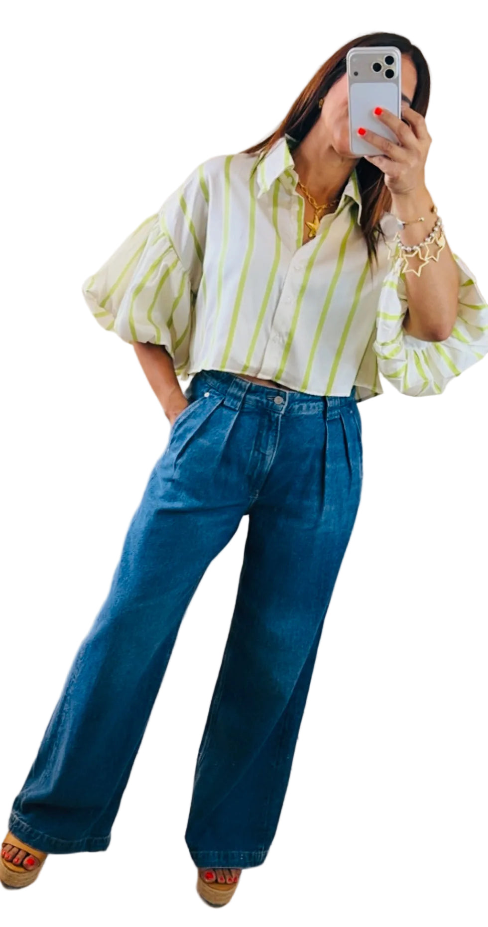 Puff Sleeve Cropped Blouse