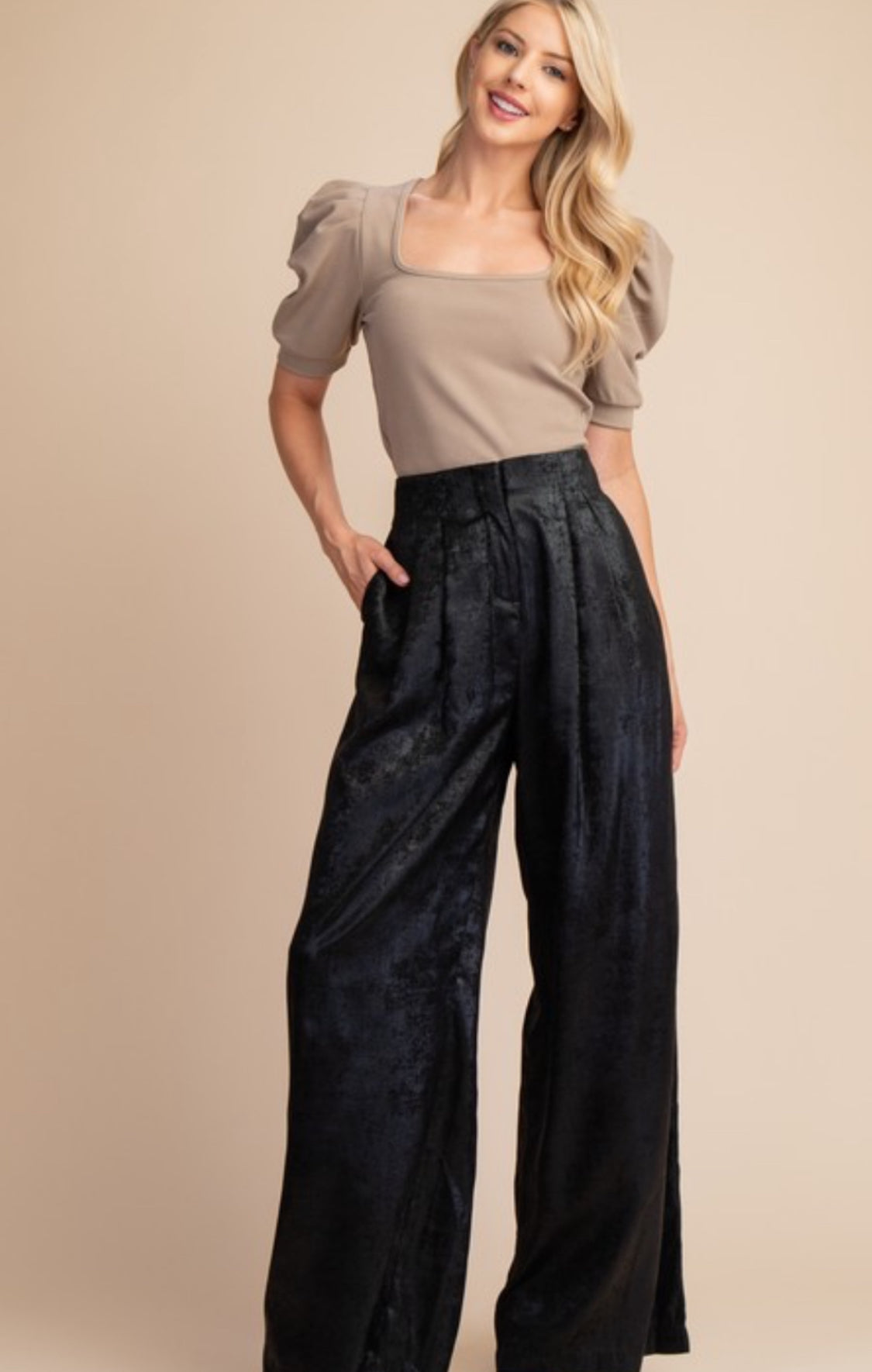 Black Satin Pants