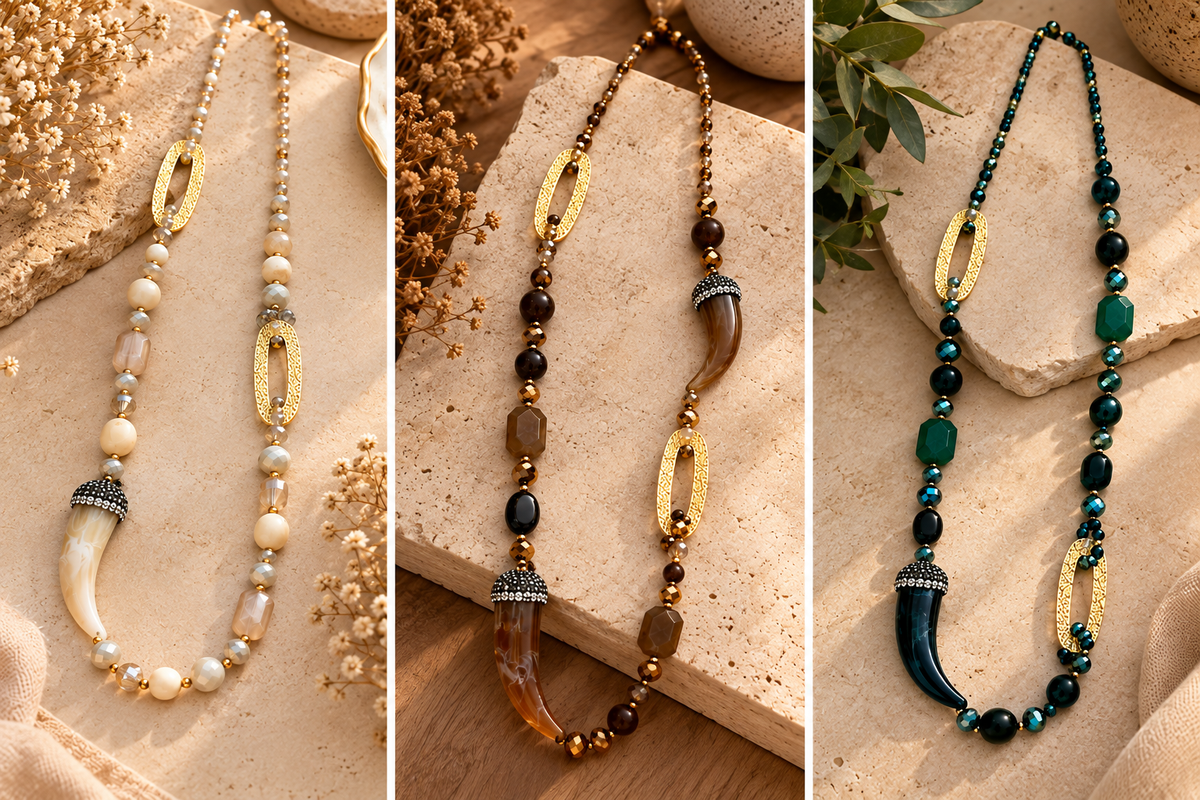Crystal Horn Necklace