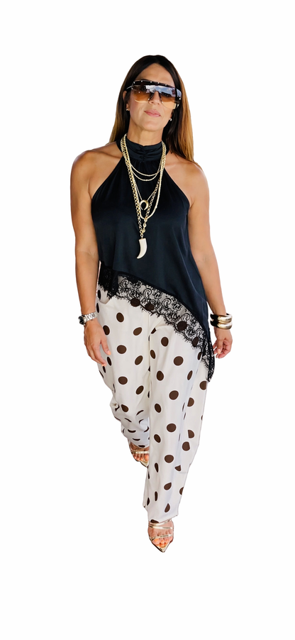 Polkadots Italian Barrel pants pre-Order (Black)