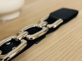 Dress Belt - Black and Silver One Size