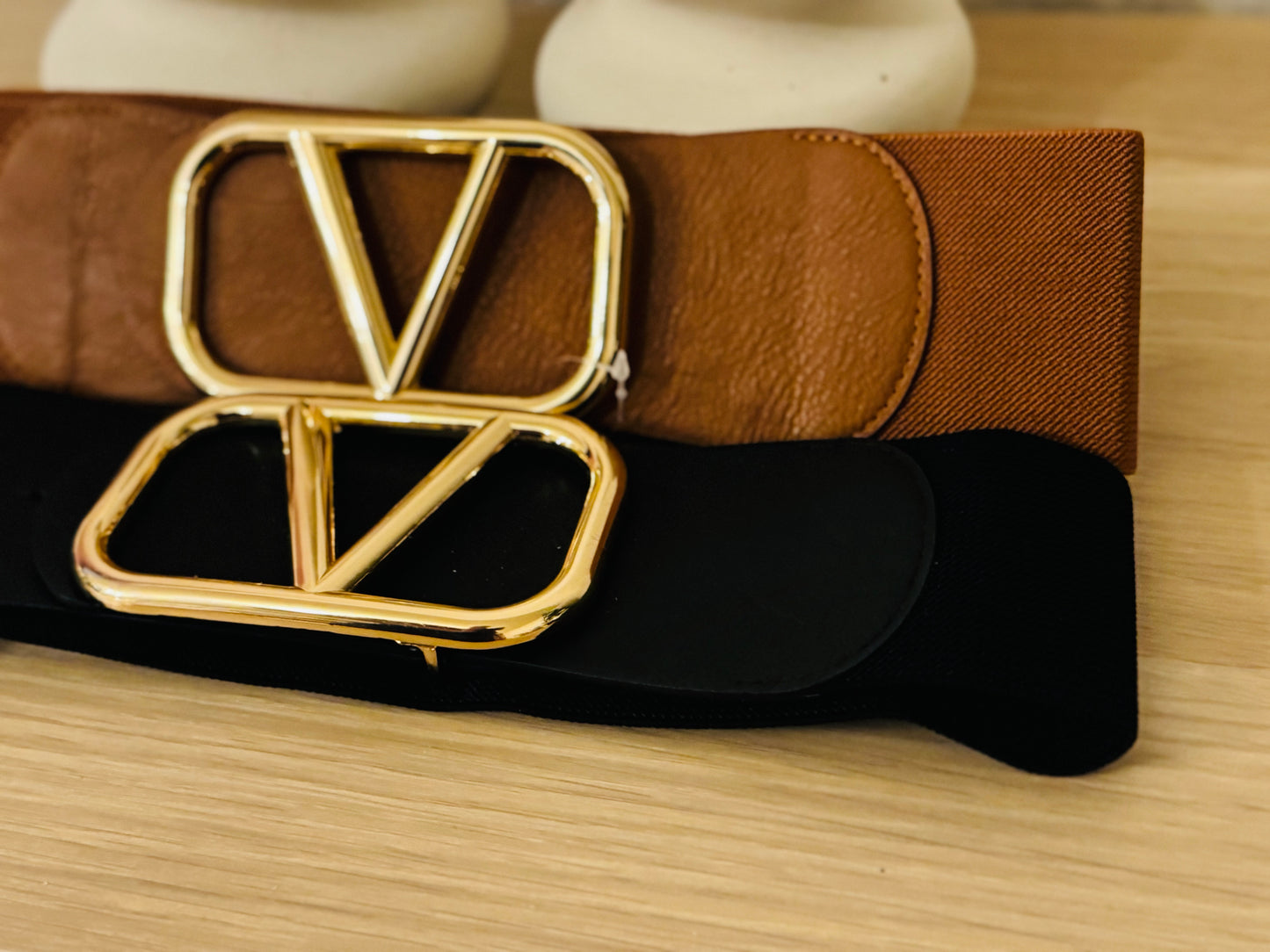 Dress Belt V - One Size Black & Brown