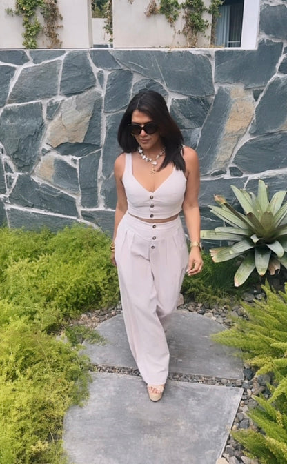 Sand Resort - Crop Top and Pant Set