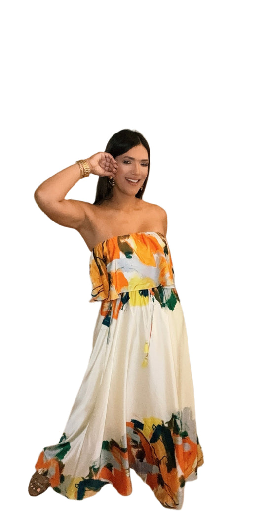 Prisma Maxi Ruffle and Straples  Dress