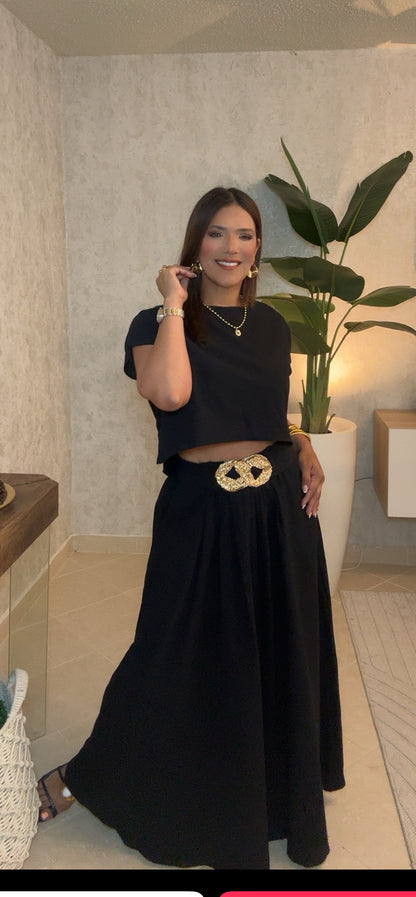 Black Widow  - Top and Skirt Set