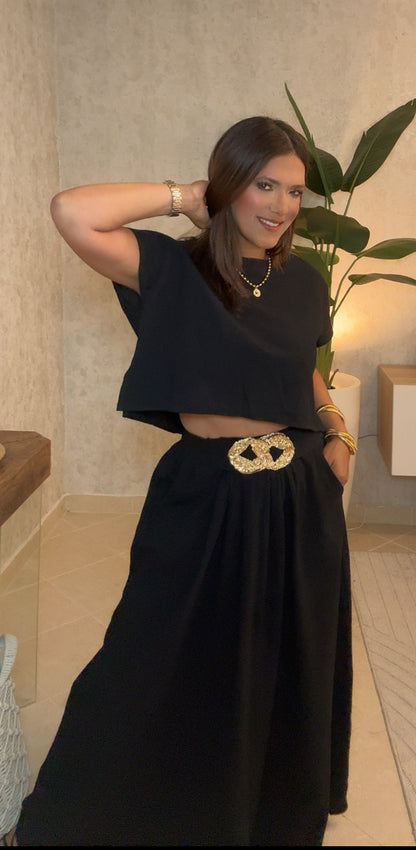 Black Widow  - Top and Skirt Set