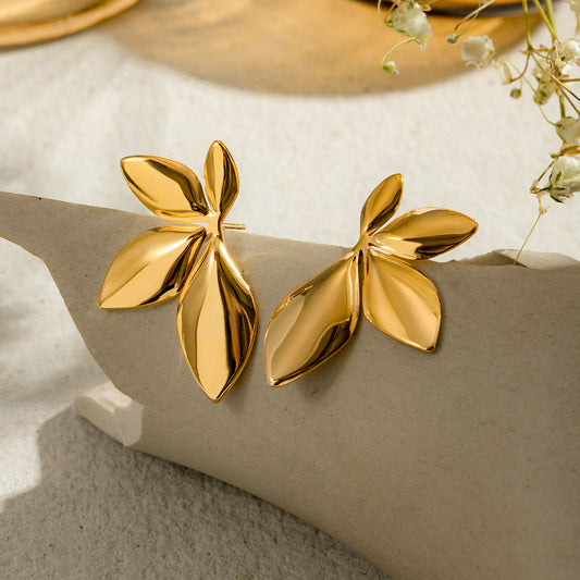 Flower Petals Stainless Steel Earing