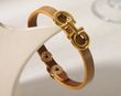 Pulsera de cuero stainless steal_bangle_camel