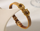 Pulsera de cuero stainless steal_bangle_camel