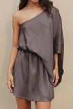 Satin Slouchy - One Shoulder Dress
