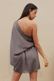 Satin Slouchy - One Shoulder Dress